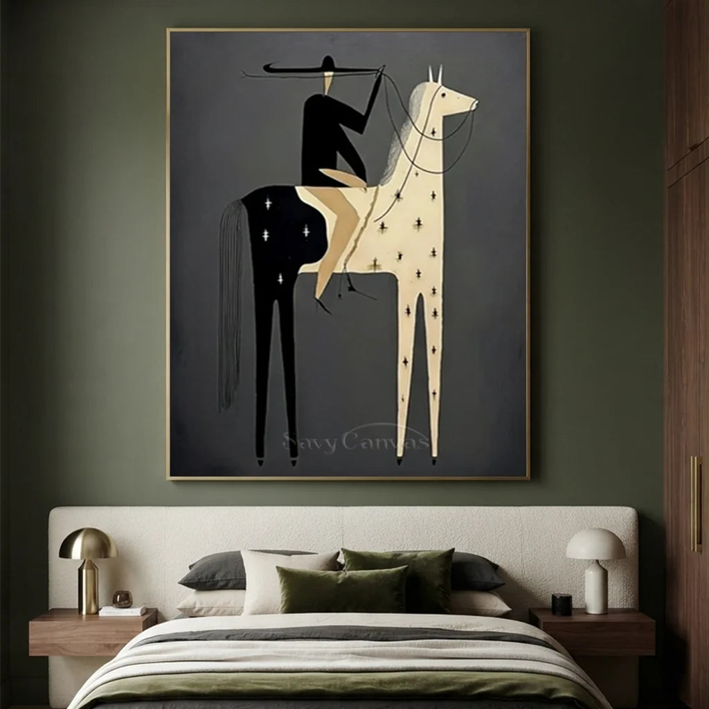 Handcrafted Dark Folk Western Oil Painting #SS 319