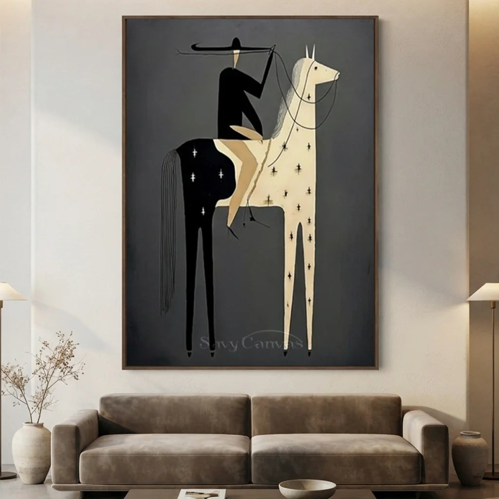 Handcrafted Dark Folk Western Oil Painting #SS 319