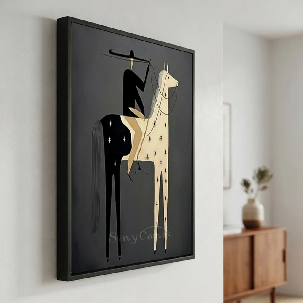 Handcrafted Dark Folk Western Oil Painting #SS 319