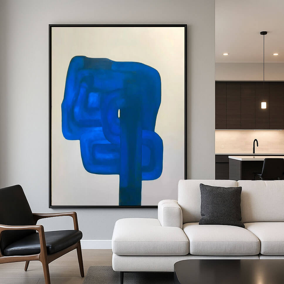 Klein Blue Abstract Canvas Wall Art | Bold Minimalist Decor #AA 328