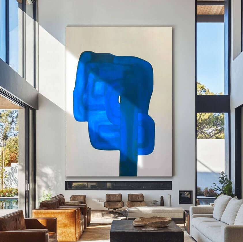 Klein Blue Abstract Canvas Wall Art | Bold Minimalist Decor #AA 328