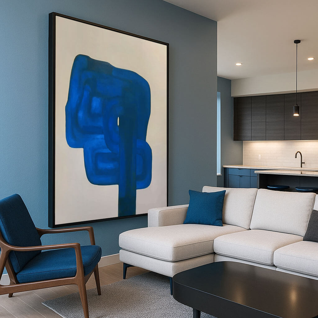 Klein Blue Abstract Canvas Wall Art | Bold Minimalist Decor #AA 328