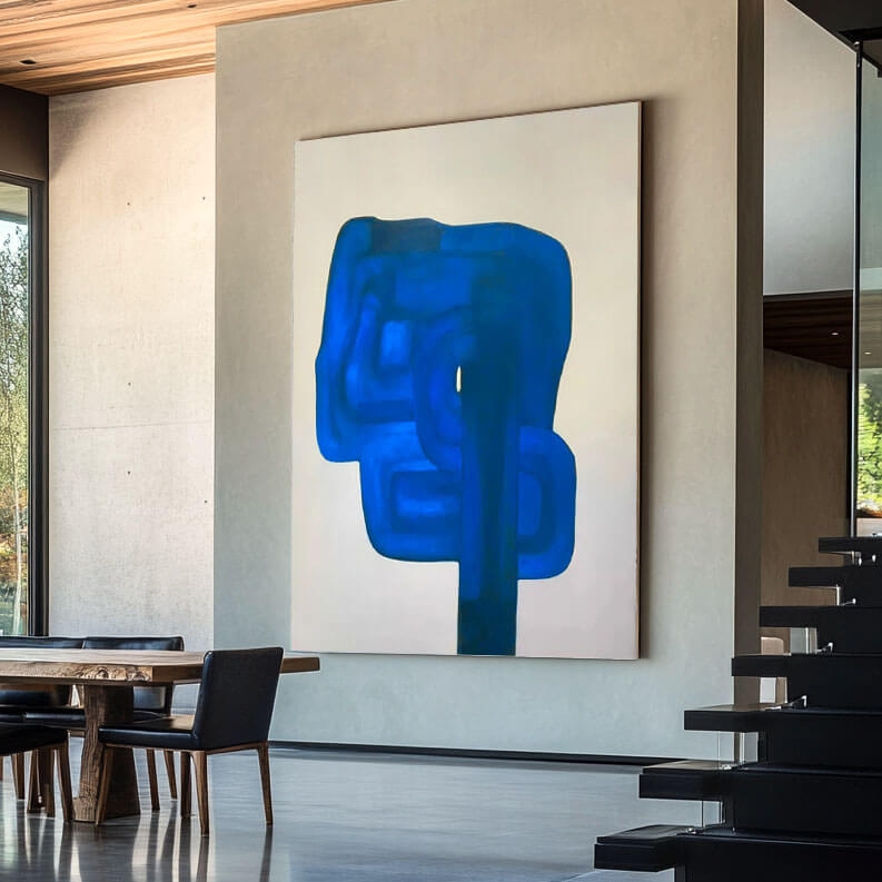 Klein Blue Abstract Canvas Wall Art | Bold Minimalist Decor #AA 328