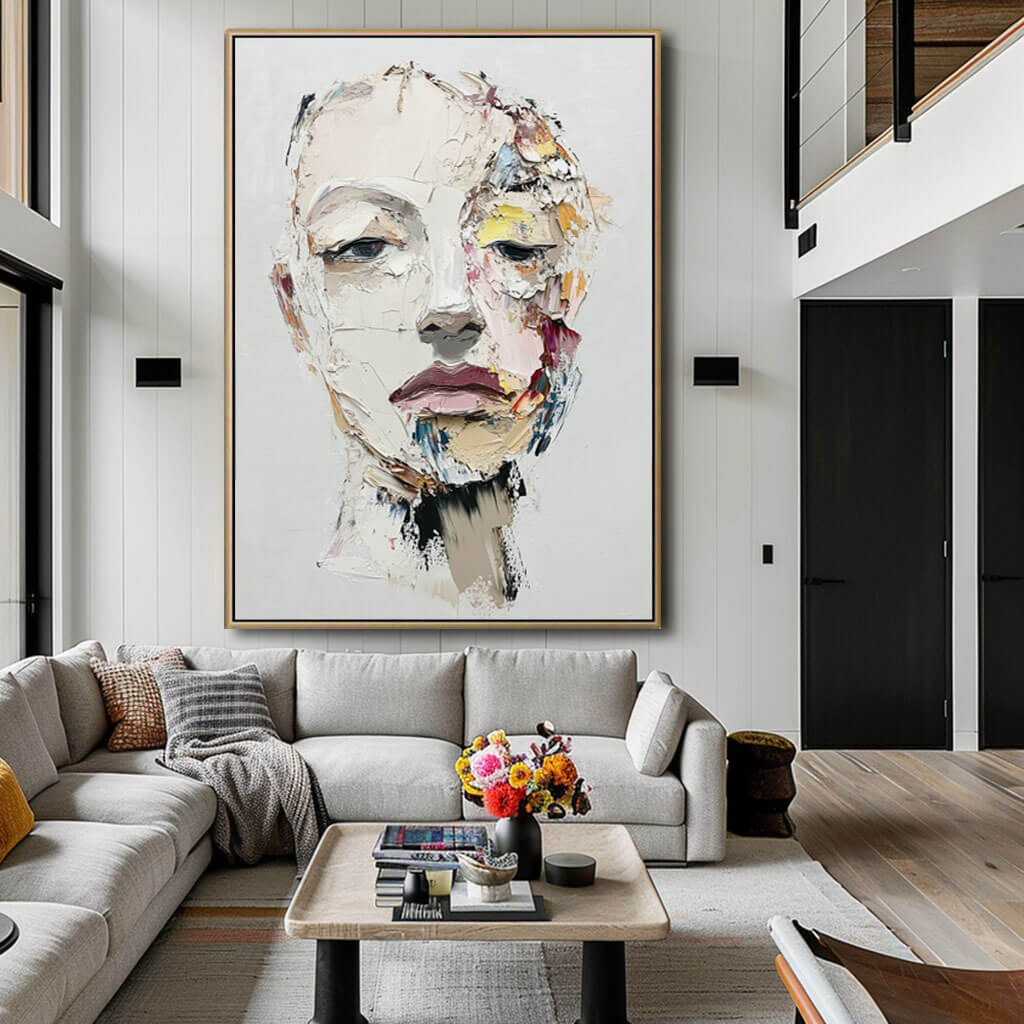 Hand-Painted Textured Portrait | Contemporary Canvas Art