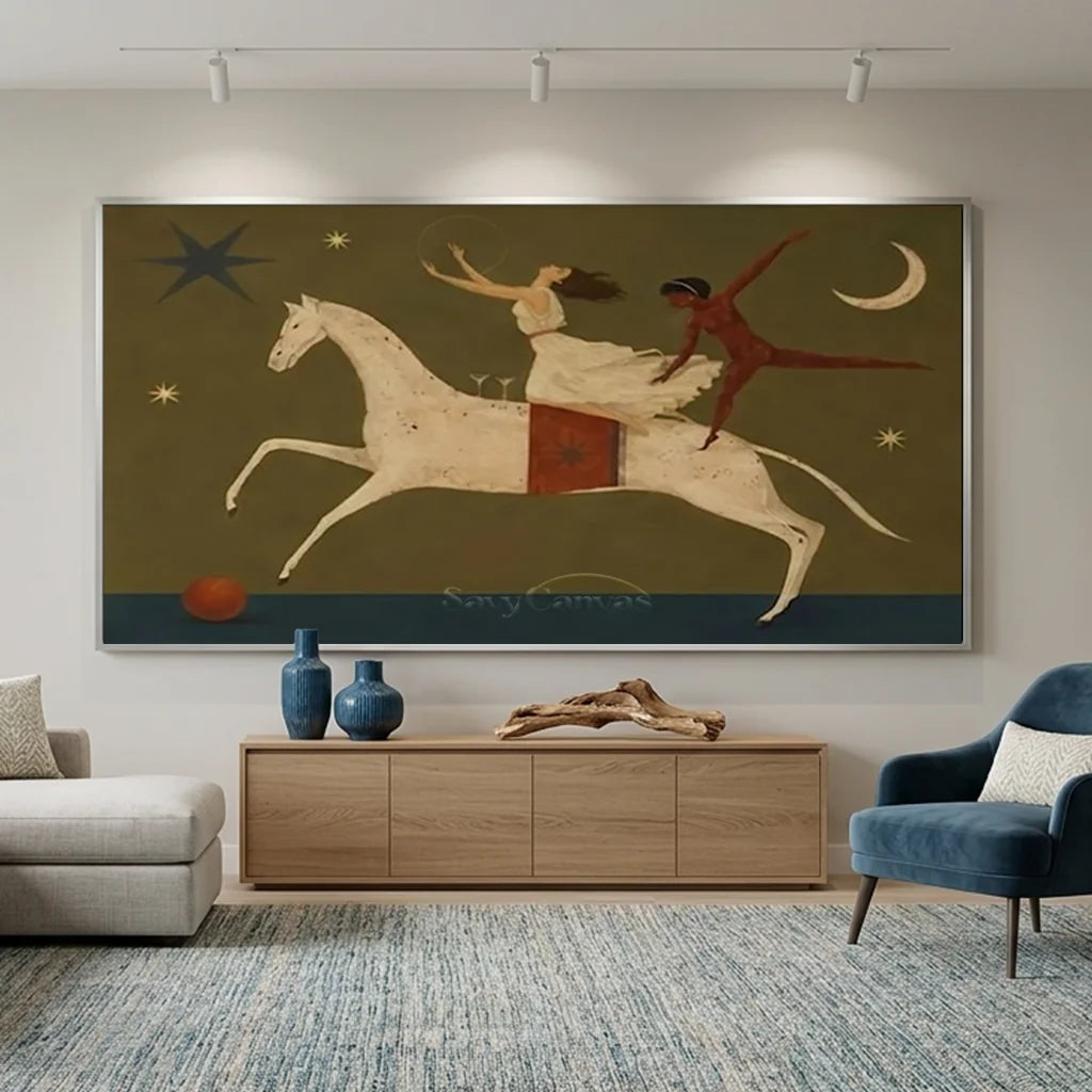Handmade Surrealist Dreamlike Horse Oil Painting #SS 356