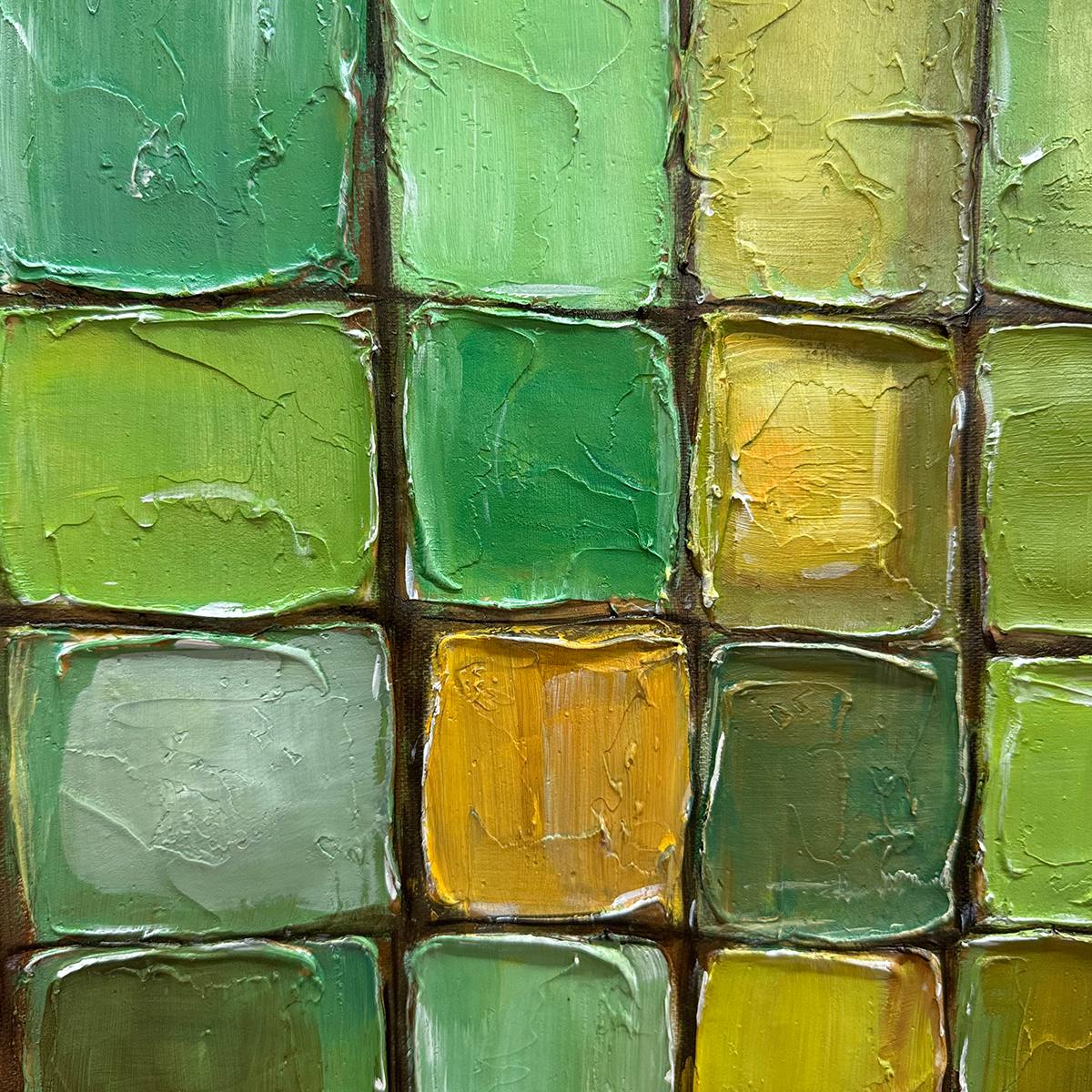 Living Room Abstract Art | Large Textured Green Painting #ZZ 249