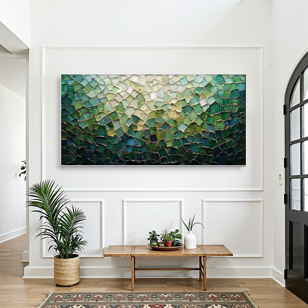 Emerald Textured Abstract Art | Original Green Painting #ZZ 248