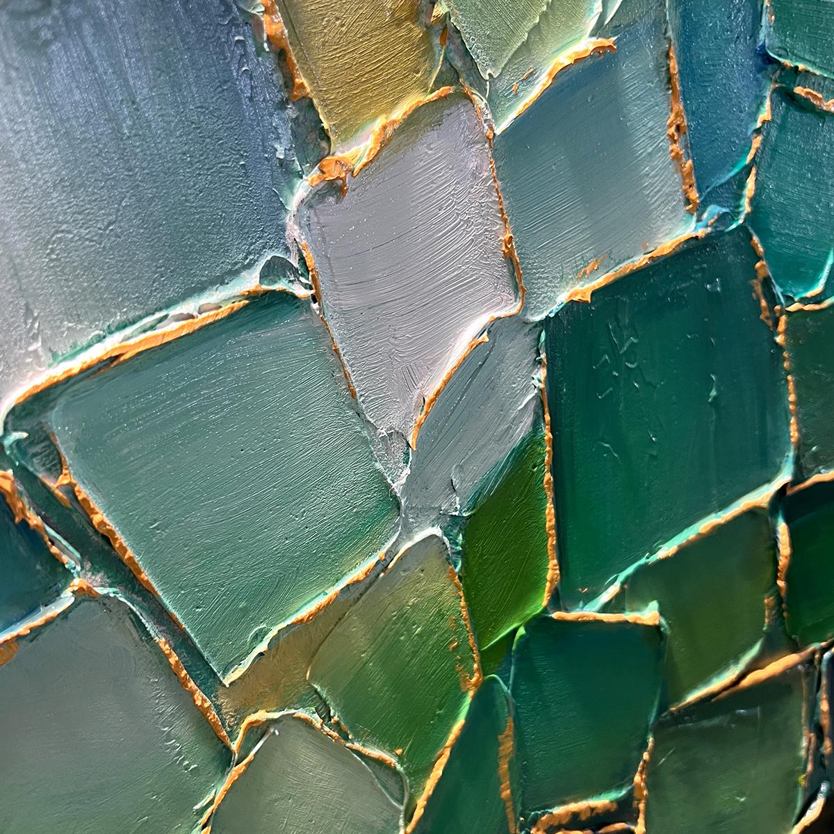 Emerald Textured Abstract Art | Original Green Painting #ZZ 248