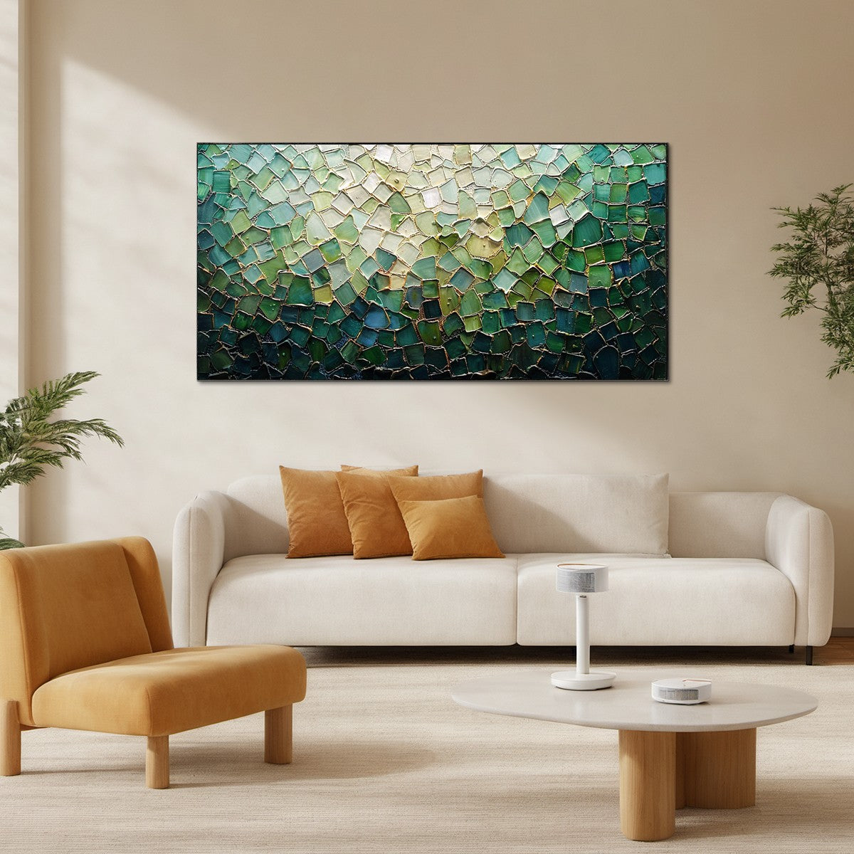 Emerald Textured Abstract Art | Original Green Painting #ZZ 248