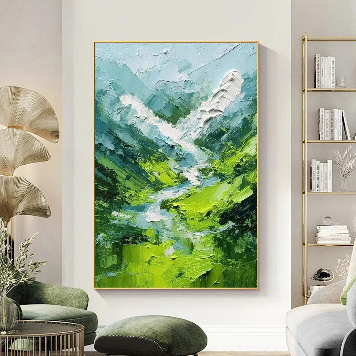 Large Green Abstract Wall Art | Original Textured Oil Painting
