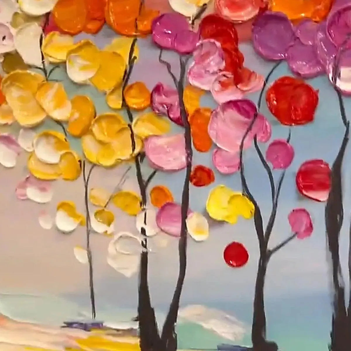 Abstract Flowering Tree Art | Modern Colorful Landscape #AA 299