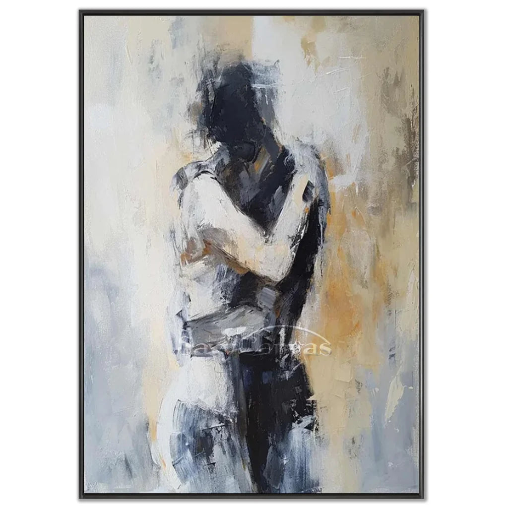 Embracing Abstract Figure Oil Painting, Modern Emotional Art Wall Decor #TB 048