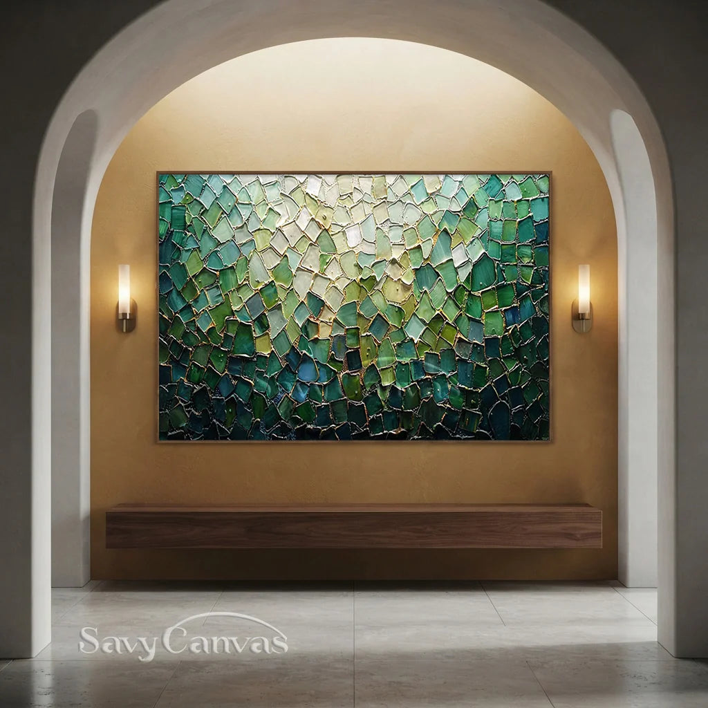 Emerald Textured Abstract Art | Original Green Painting #ZZ 248