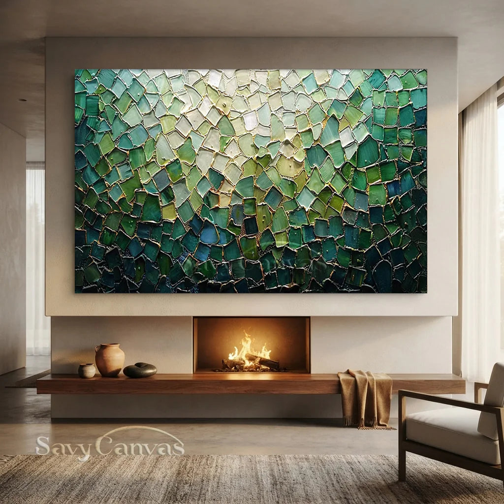Emerald Textured Abstract Art | Original Green Painting #ZZ 248