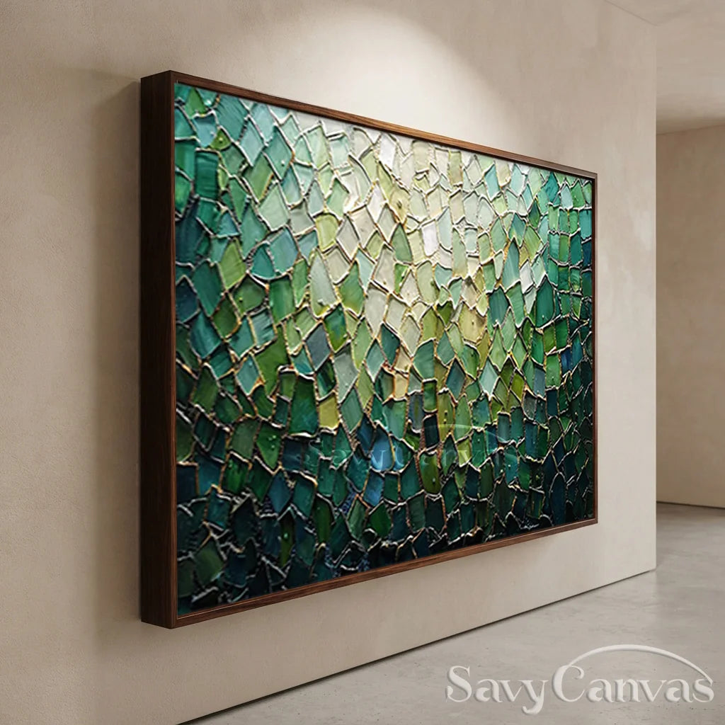 Emerald Textured Abstract Art | Original Green Painting #ZZ 248