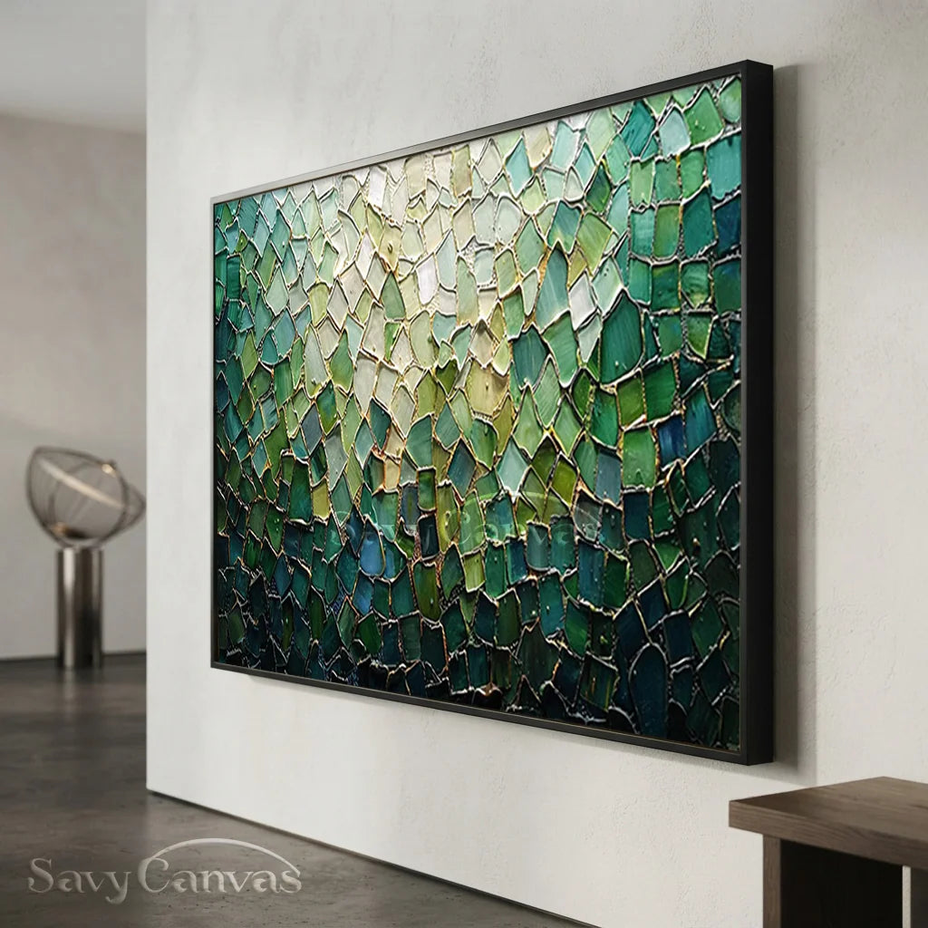 Emerald Textured Abstract Art | Original Green Painting #ZZ 248