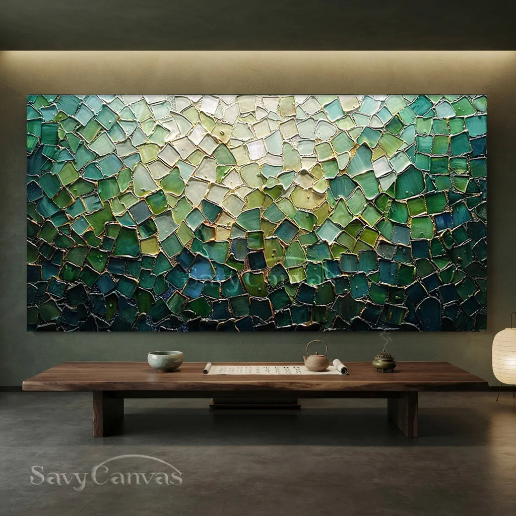Emerald Textured Abstract Art | Original Green Painting #ZZ 248