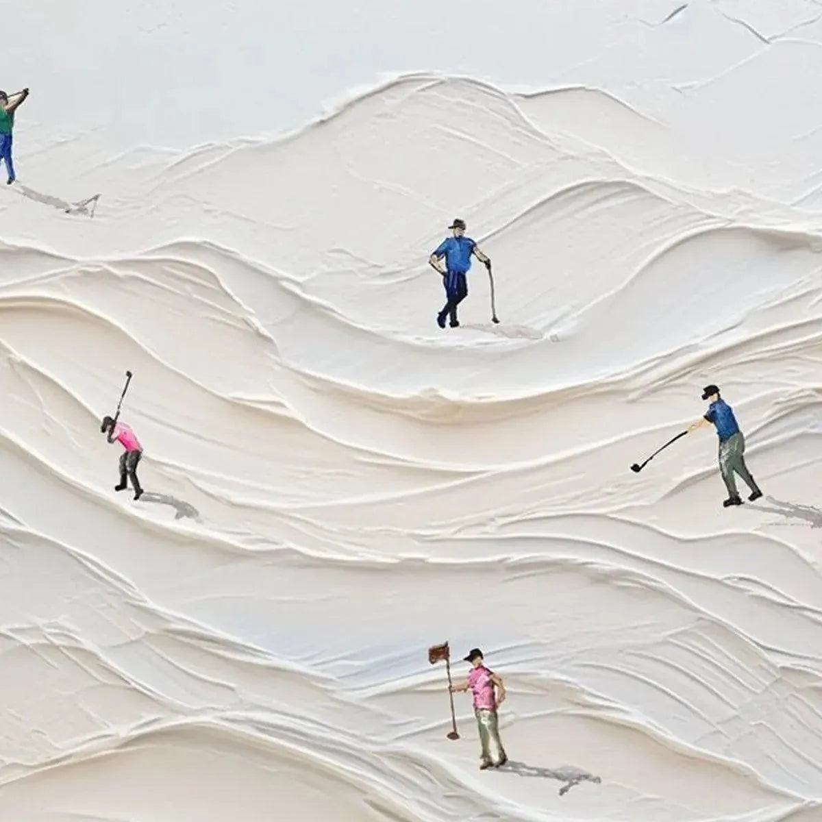 Textured 3D Golf Painting | Minimalist Impasto Wall Art #AA 227
