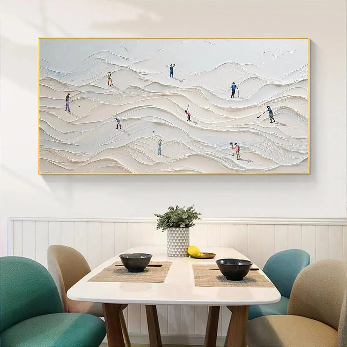 Modern Golfers Painting | Minimalist Sports Wall Art