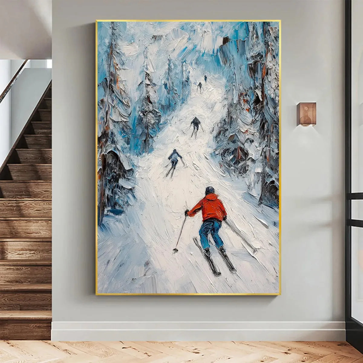 First-Person View Ski Painting | Dynamic Winter Landscape