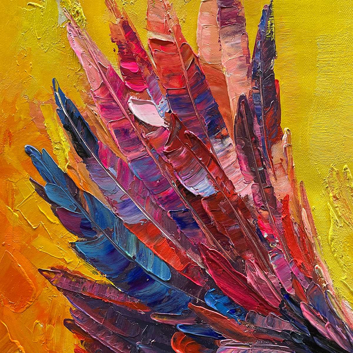 Dynamic Colorful Bird Art | Vibrant Abstract Original Painting #ZZ 263