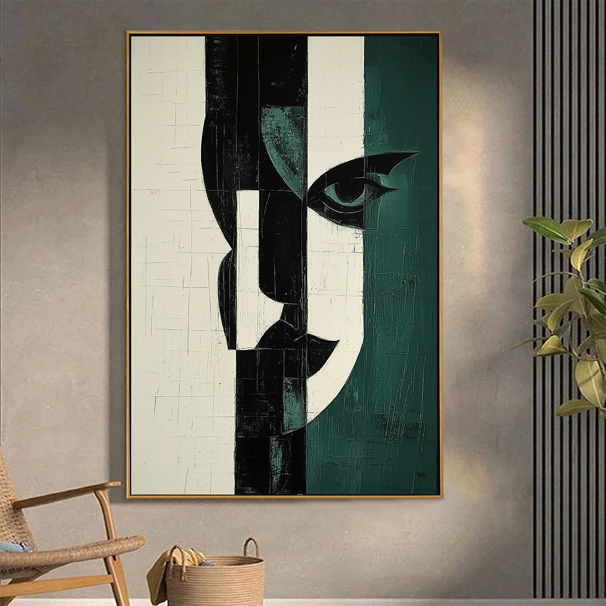 Two-Tone Abstract Face Art | Duality & Contrast Painting