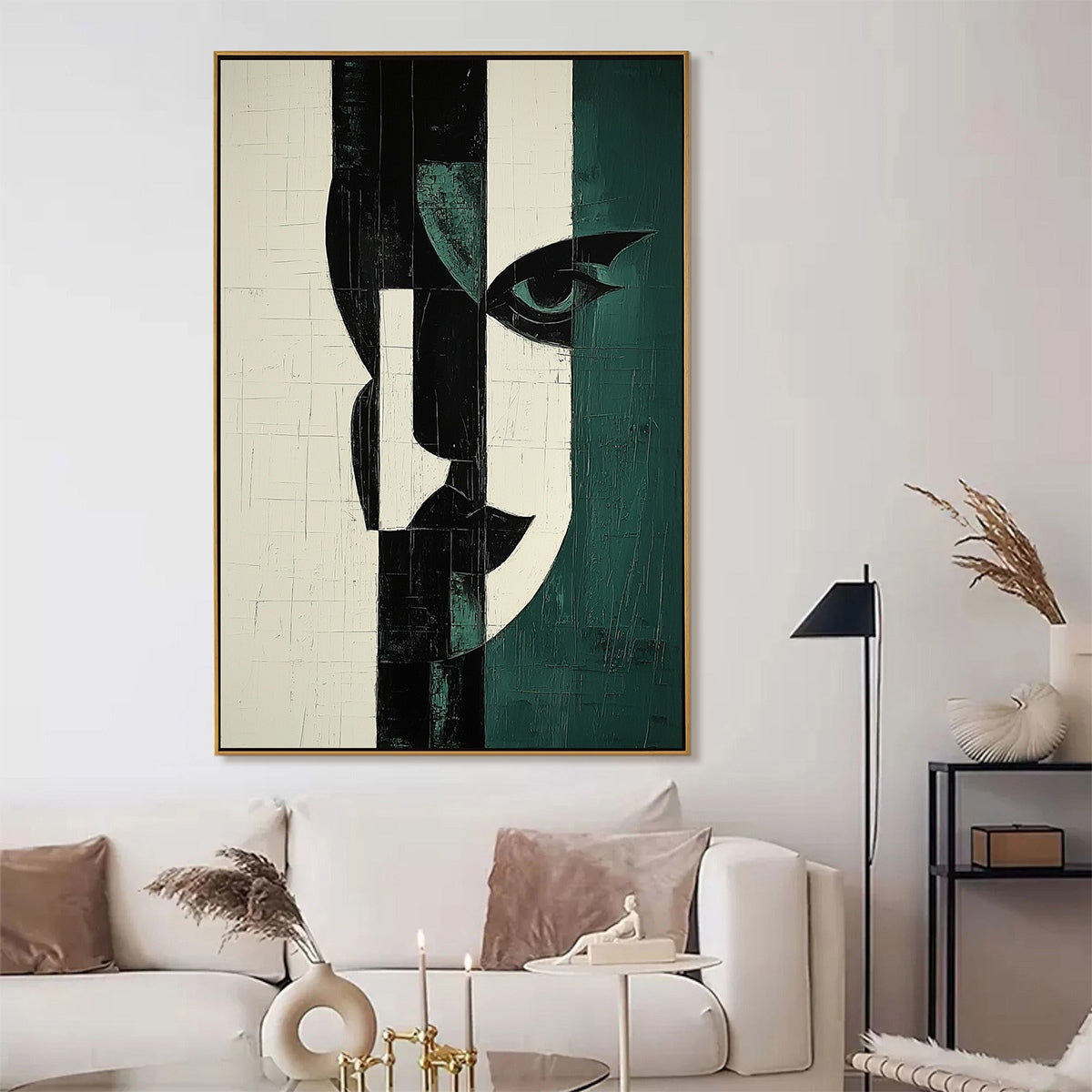 Abstract Face Painting | Modern Cubist Style Wall Art #AA 207