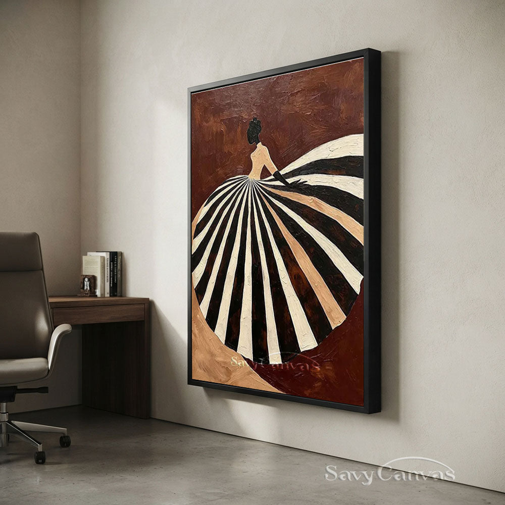 Abstract Vintage Ballgown Lady Textured Oil Painting #SS 207