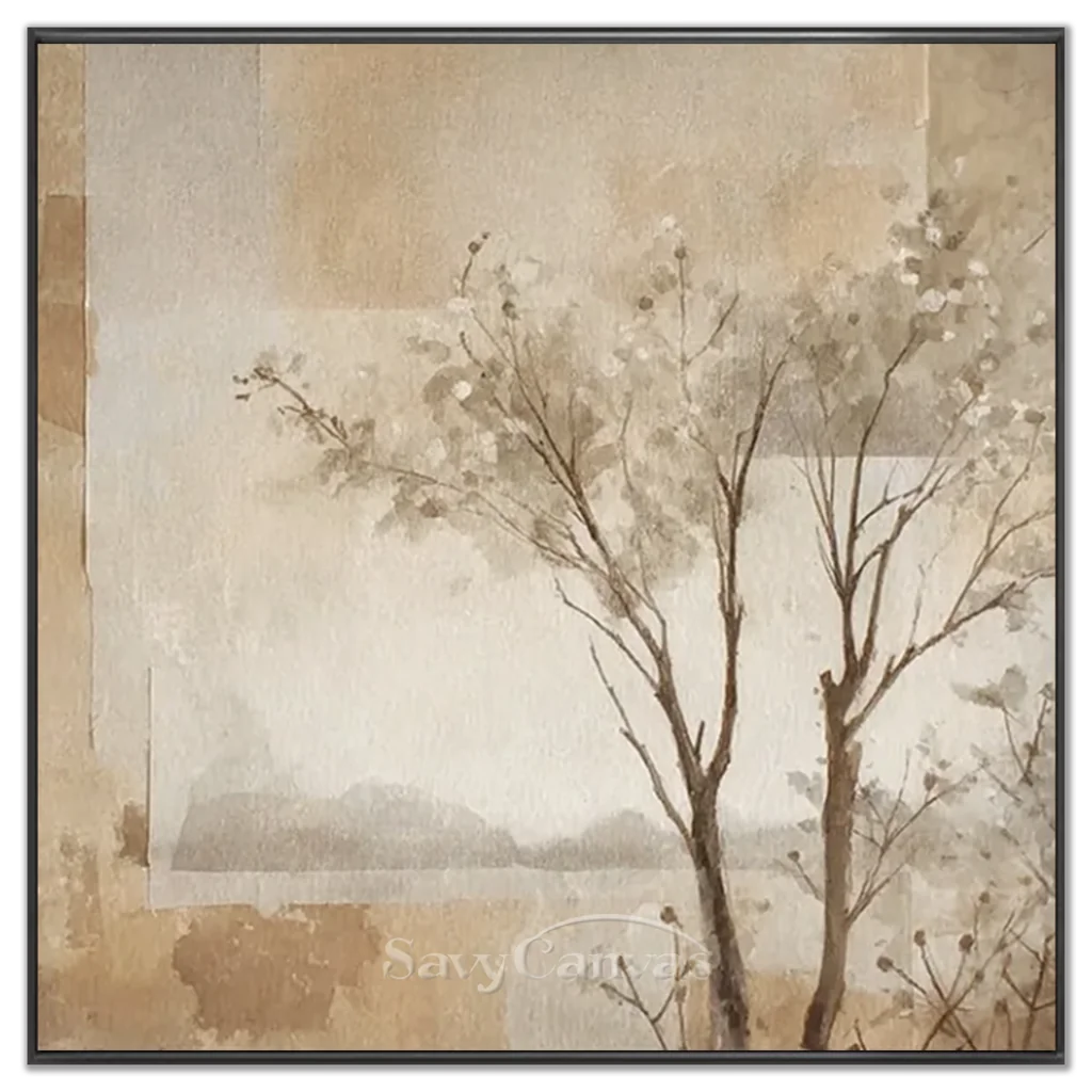 Flower-&-Tree-Abstract-Canvas-black-frame-02.webp