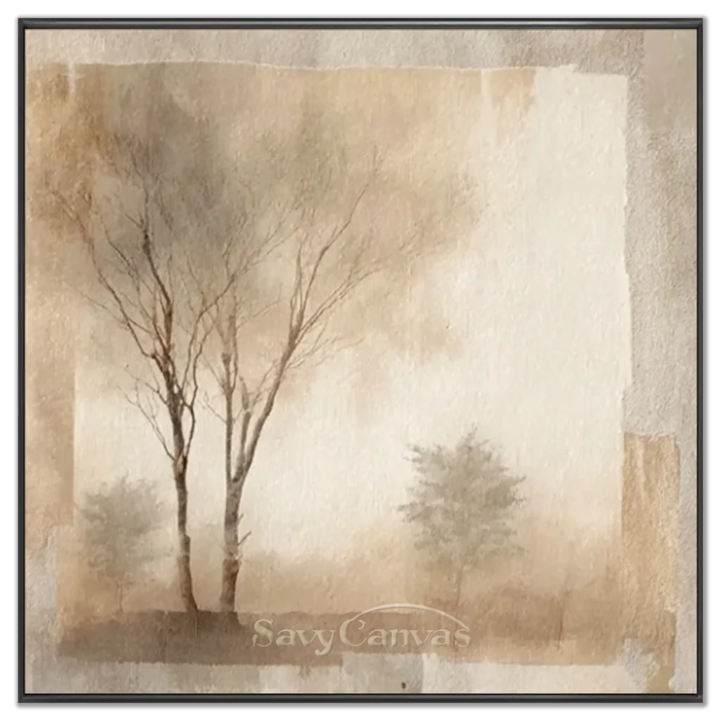 Flower-&-Tree-Abstract-Painting-black-frame-02.webp