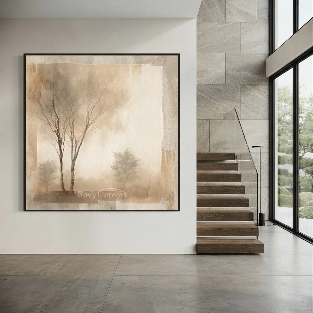 Flower-&-Tree-Abstract-Painting-for-large-Staircase-wall-03.webp