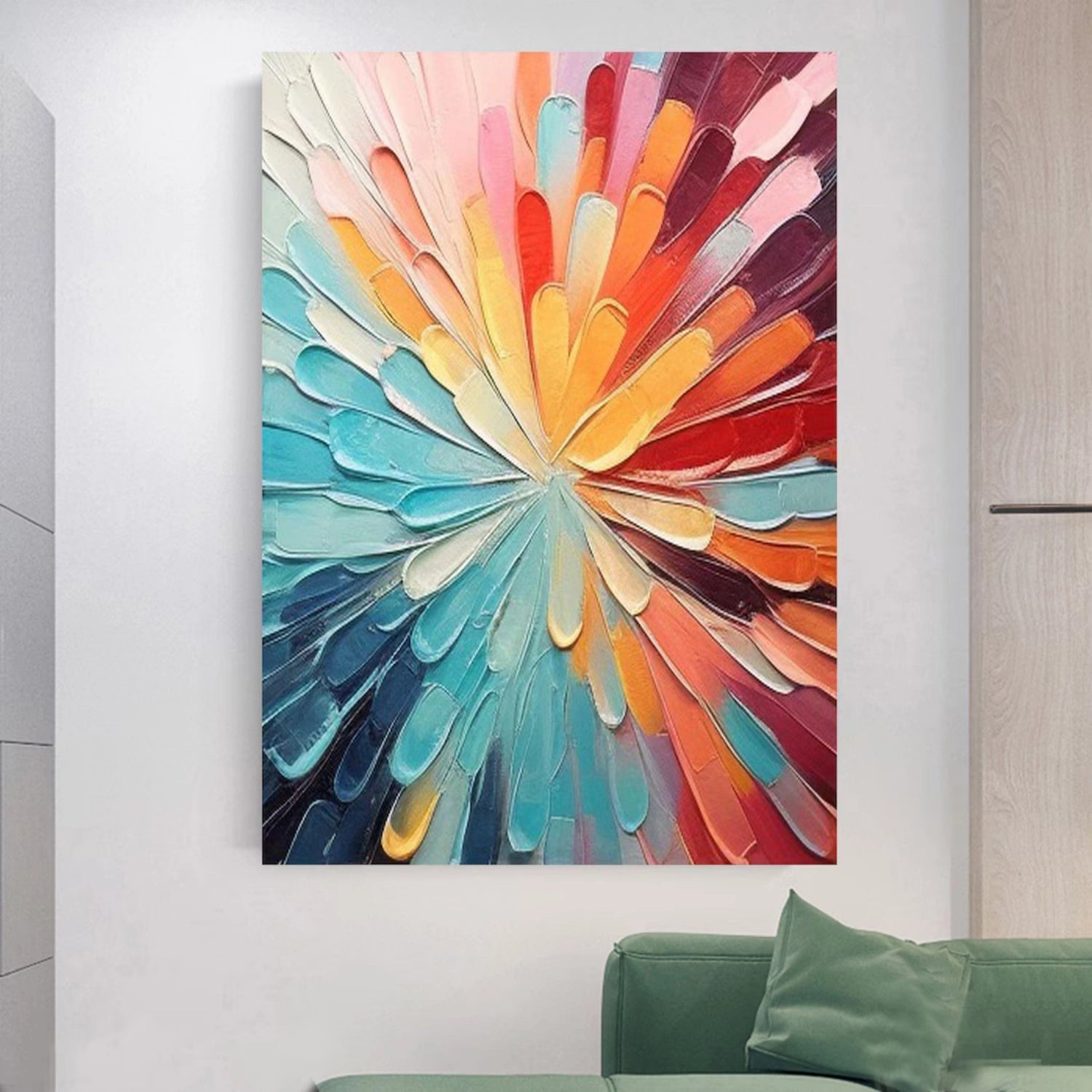 Vibrant Abstract Art - Colorful Textured Oil Painting