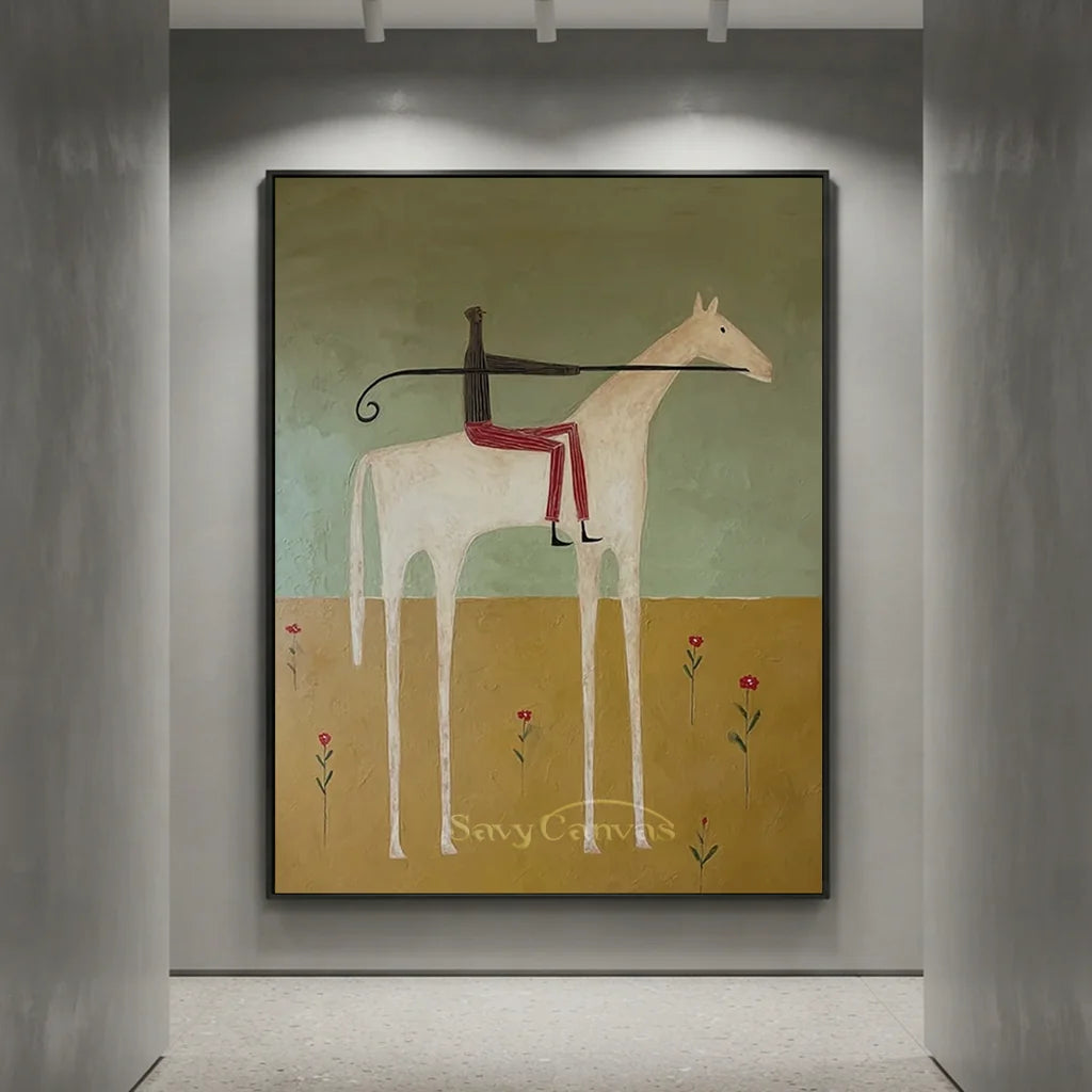 Abstract Equestrian Oil Painting #SS 322
