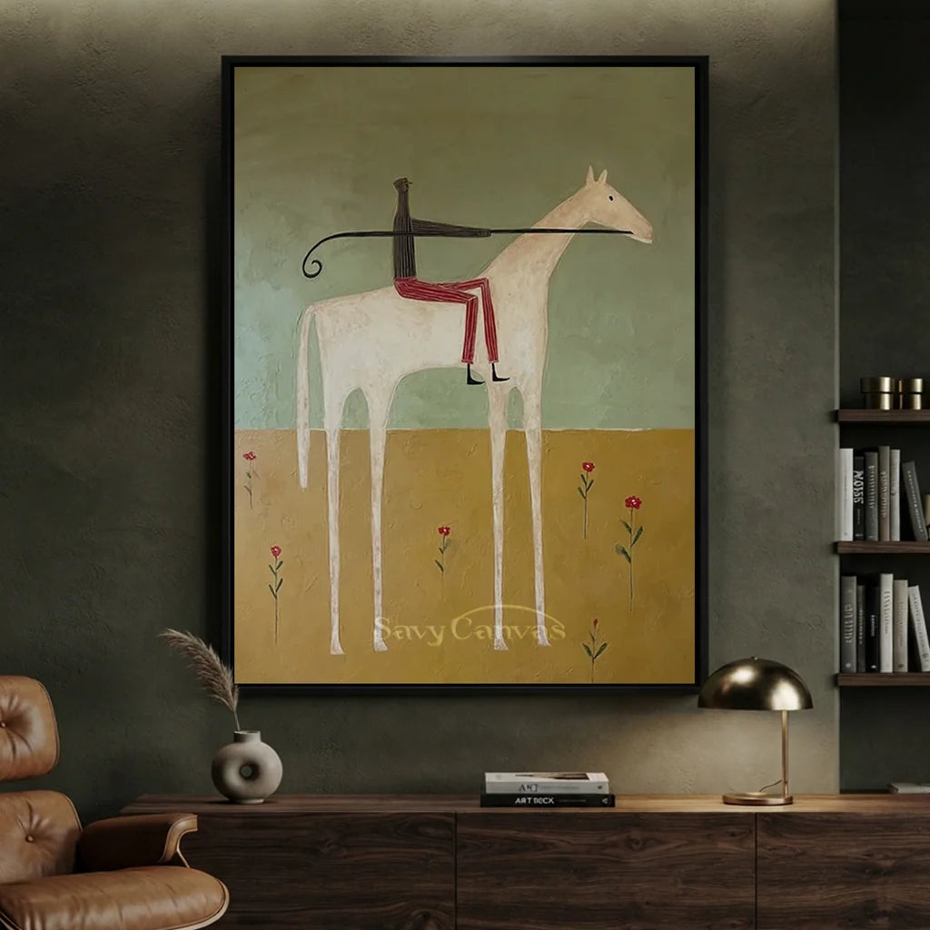 Abstract Equestrian Oil Painting #SS 322