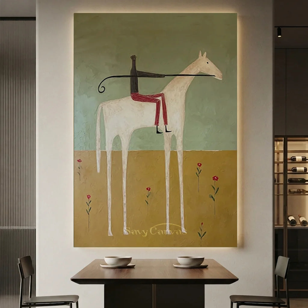 Abstract Equestrian Oil Painting #SS 322