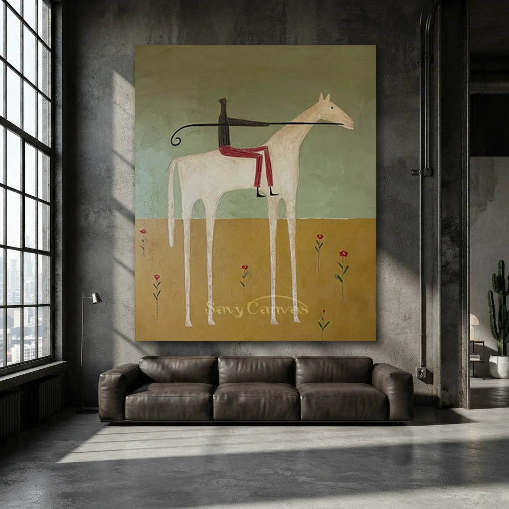 Abstract Equestrian Oil Painting #SS 322