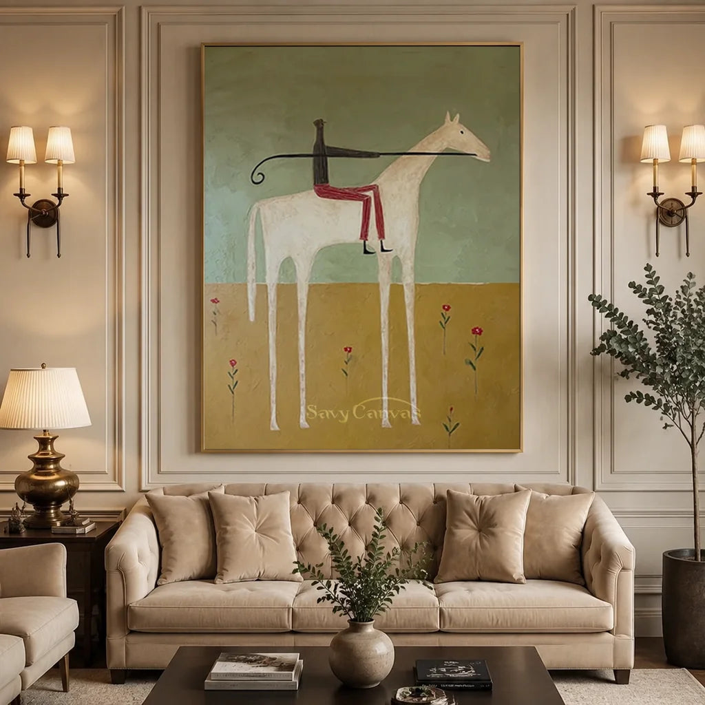 Abstract Equestrian Oil Painting #SS 322