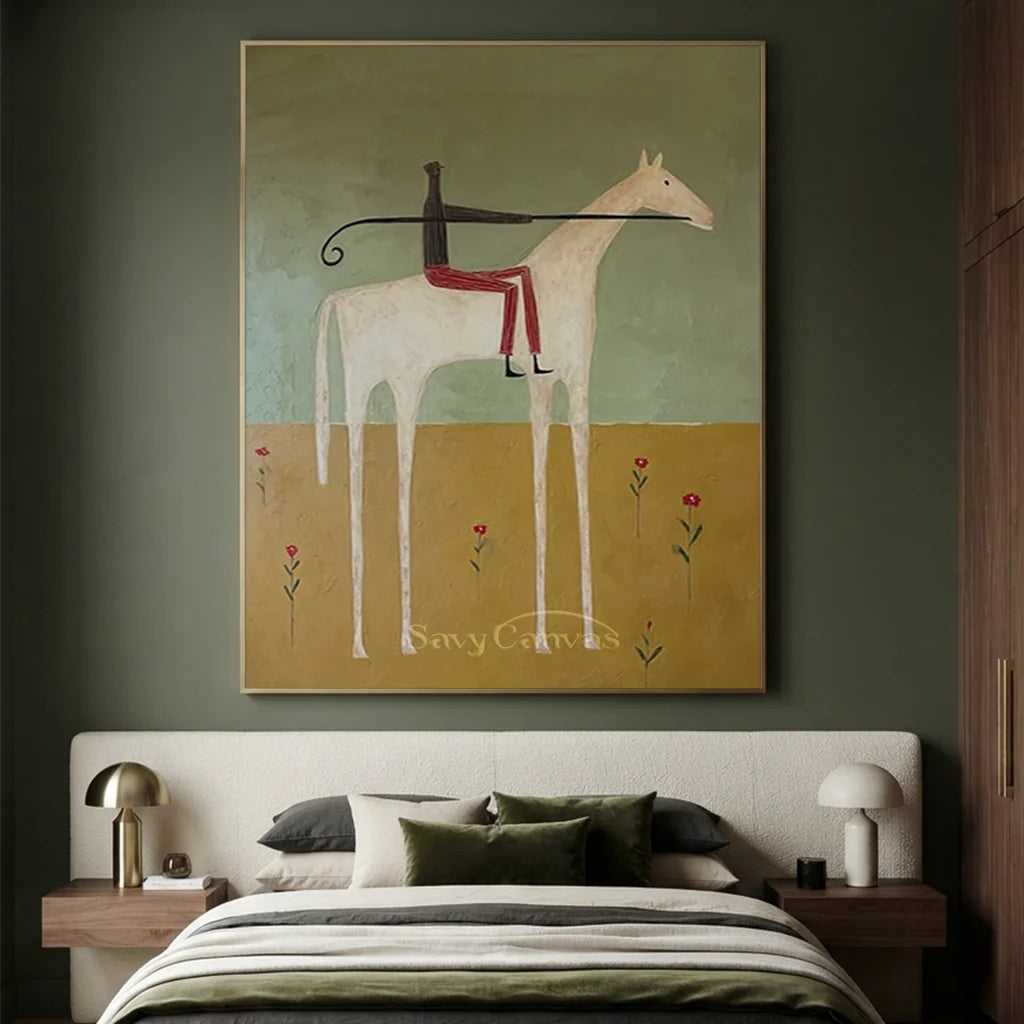 Abstract Equestrian Oil Painting #SS 322