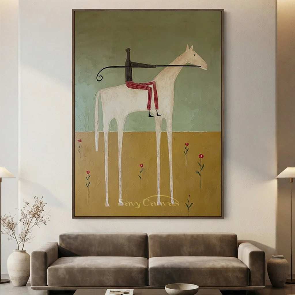Abstract Equestrian Oil Painting #SS 322