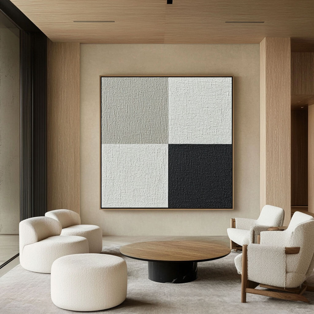 Abstract Minimalist Wall Art - Textured Canvas Painting for Home