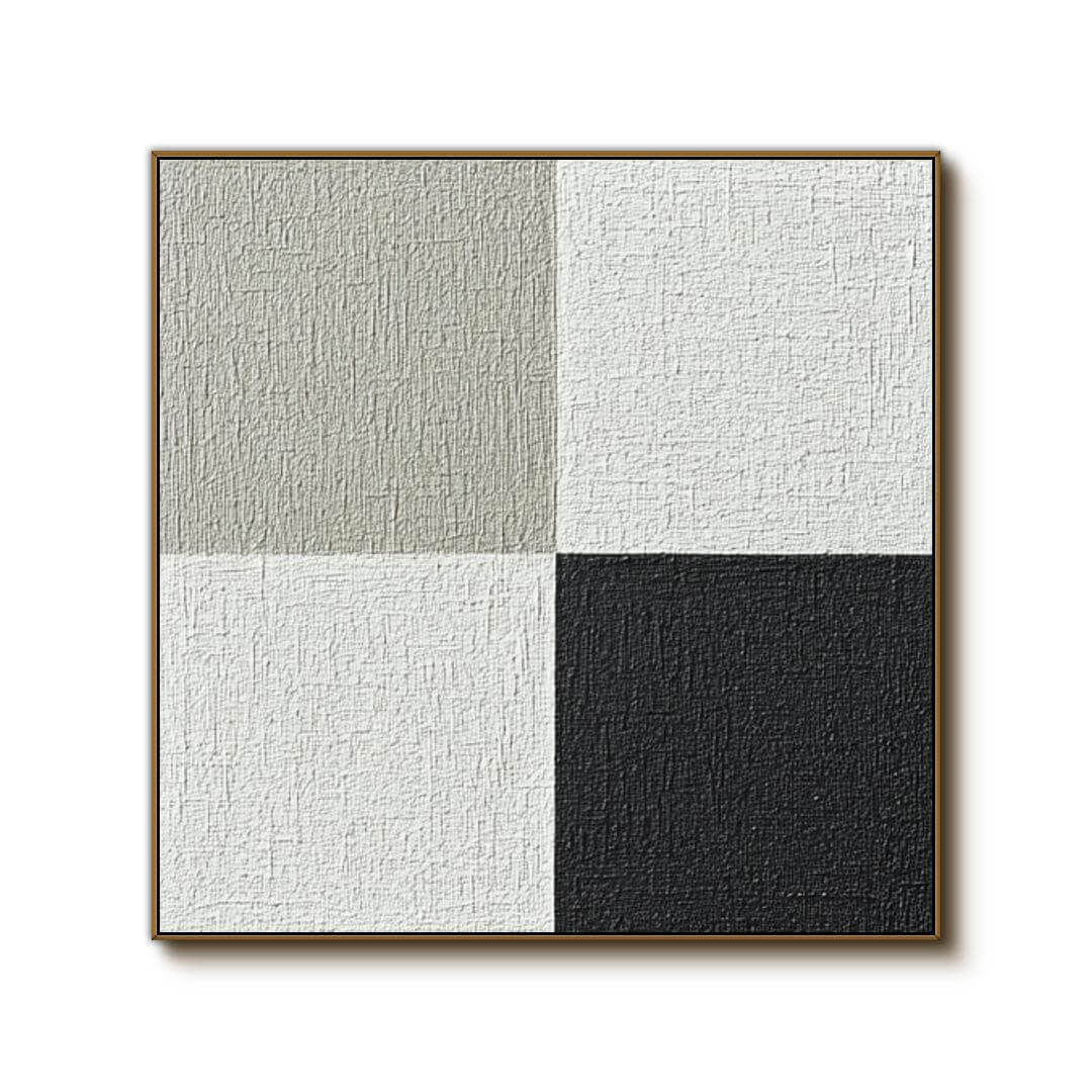 Black and White Abstract Painting - Contemporary Wall Art for Home #JJ 429