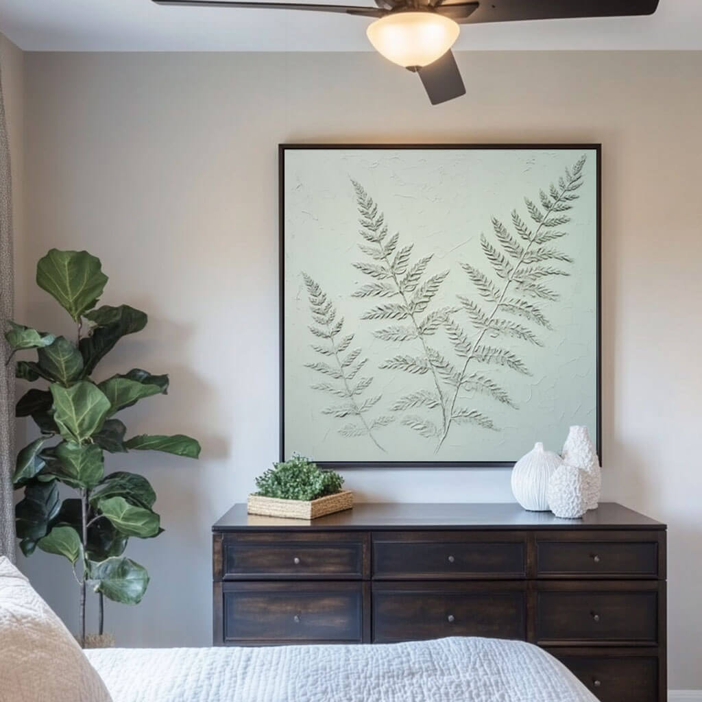  "Fronds Impression" Original Art | Hand-Painted Textured Frond Painting