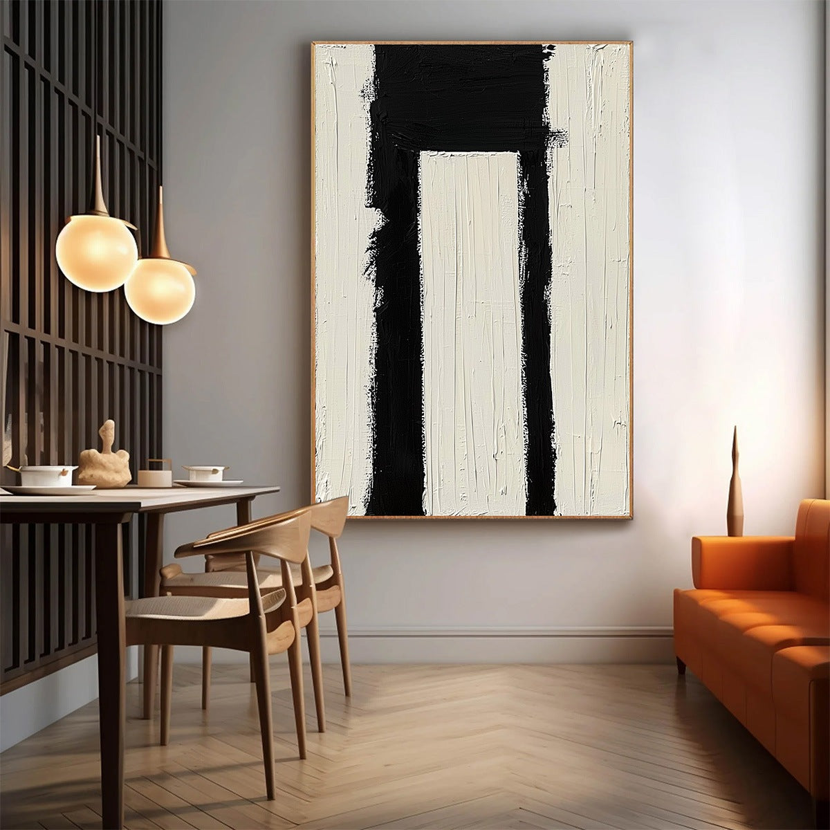 Abstract Archway Painting | Minimalist Black & White Decor