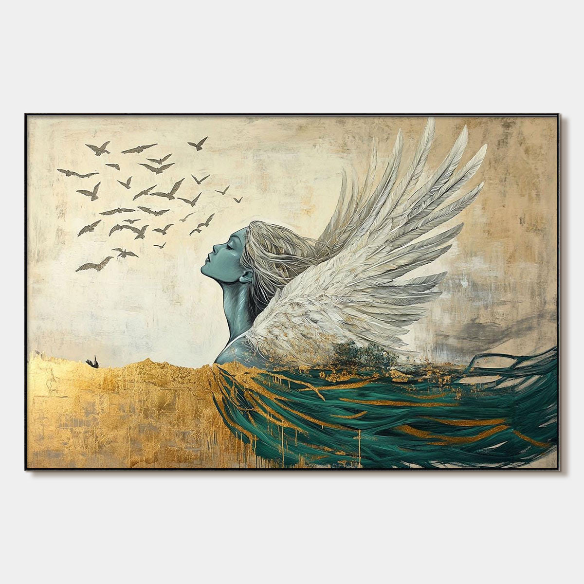 Fantasy Angel Wall Art | Mythological Woman Painting #AA 110