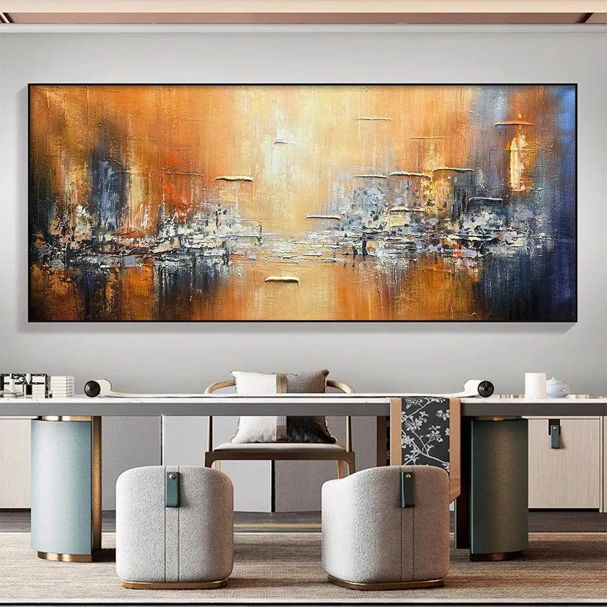 Textured Cityscape Painting | Palette Knife Impasto Art