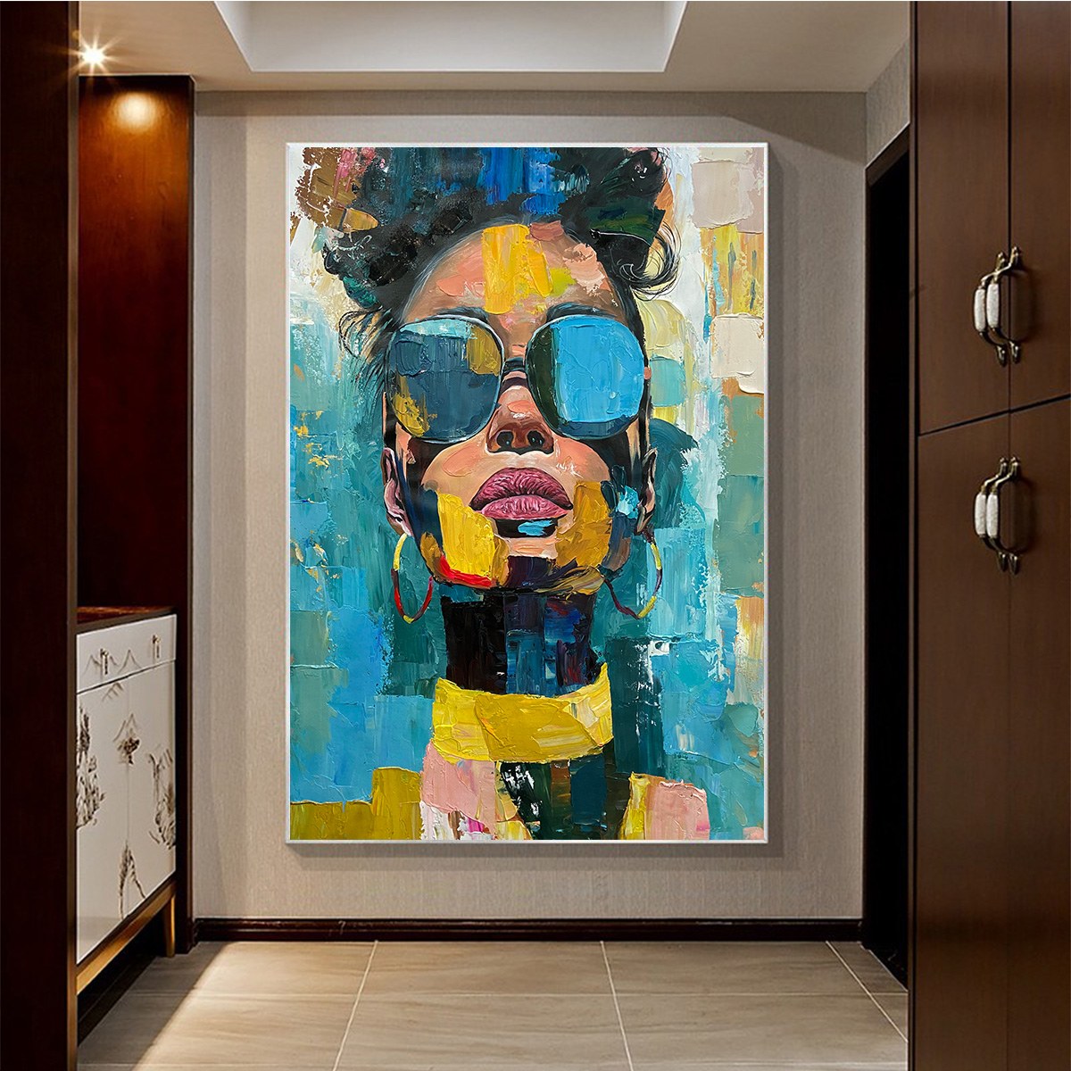 Modern Pop Art Portrait | Woman with Sunglasses Canvas