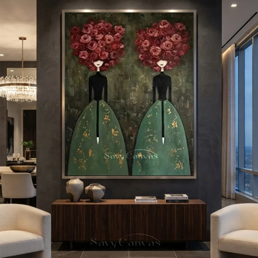 Abstract Expressionist Figural Oil Painting Canvas #SS 295