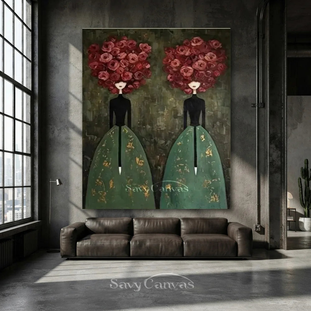Abstract Expressionist Figural Oil Painting Canvas #SS 295