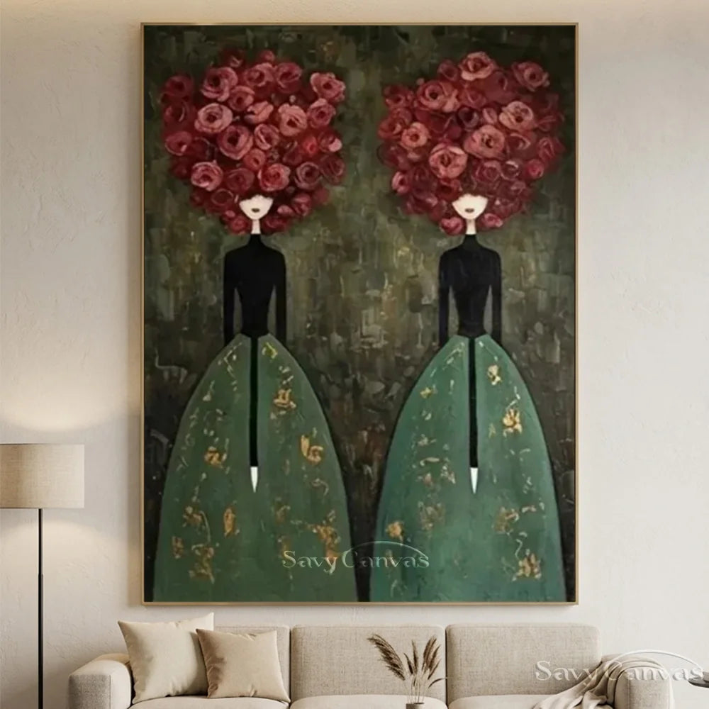 Abstract Expressionist Figural Oil Painting Canvas #SS 295