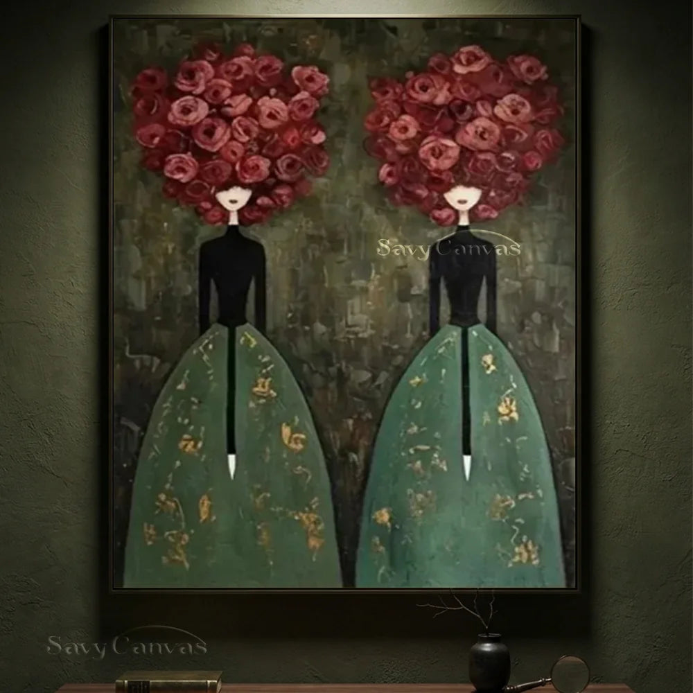 Abstract Expressionist Figural Oil Painting Canvas #SS 295